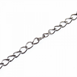 Iron Side Twisted Chain, Gunmetal color, Size: 6 mm x 4 mm, Thickness: 1 mm