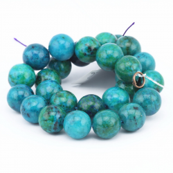 Gemstone Beads, Natural Chrysocolla, 14 mm