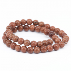 Gemstone Beads, Goldsand Stone, 6 mm