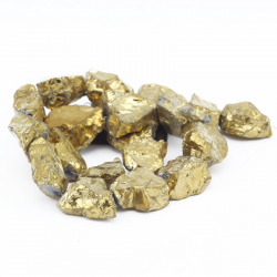 Gemstone Beads, Electroplate Quartz Crystal, Golden, 15~28mm x 13.5~21mm x 9~13mm