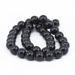 Gemstone Beads, Natural Black Agate, 10 mm