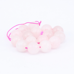 Akmens pērles, Dabīgais rozā kvarcs, 12 mm