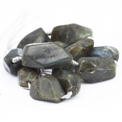 Gemstone Beads, Natural Labradorite Nuggets, 16~25 mm x 20~40 mm x 11~19 mm
