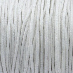 Waxed Cotton Cord, White, Thickness: 1.0 mm