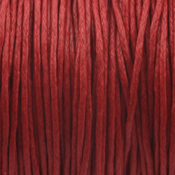 Waxed Cotton Cord, Red, Thickness: 1.0 mm