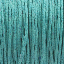 Waxed Cotton Cord, Aquamarine, Thickness: 1.0 mm