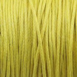 Waxed Cotton Cord, Yellow, Thickness: 1.0 mm