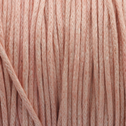 Waxed Cotton Cord, Peach Puff, Thickness: 1.0 mm