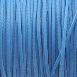 Waxed Polyester Cord, Blue, Thickness: 1.0 mm