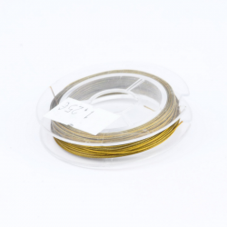 Tiger Tail Wire Spool, Golden color, Thickness: 0.38 mm, Length: 10 m