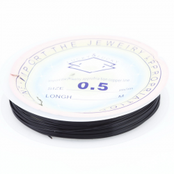 Copper Jewelry Wire, Black color, Thickness: 0.5 mm, Length: 8 m