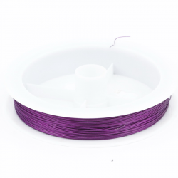 Tiger Tail Wire Spool, Purple color, Thickness: 0.38 mm, Length: 50 m