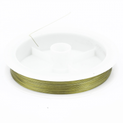 Tiger Tail Wire Spool, Goldenrod color, Thickness: 0.38 mm, Length: 60 m