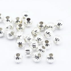 Iron Beads, Silver, 6 mm