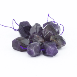 Gemstone Beads, Natural Amethyst, Nuggets, 13~17mm x 15~25mm