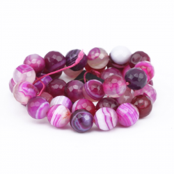 Gemstone Beads, Natural agate, Purple, 10 mm