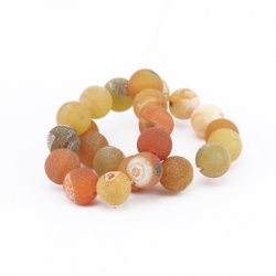 Gemstone Beads, Natural agate, Orange, 10 mm