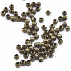 Dzelzs bumbiņas, bronzas krāsā, 3.2 mm x 3 mm (50 gabali)