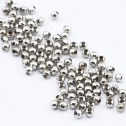 Iron Spacer Beads, Platinum color, 3 mm x 3 mm (50 pieces)