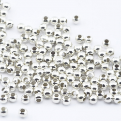 Iron Spacer Beads, Silver color, 3 mm x 3 mm (50 pieces)