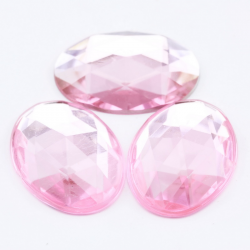 Acrylic Cabochons, Pink, 25 mm x 18 mm x 6 mm