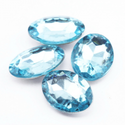 Acrylic Cabochons, Light Blue, 18 mm x 13 mm x 5 mm