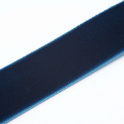 Velvet Ribbon, Prussian Blue, Width: 19 mm