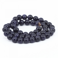 Gemstone Beads, Synthetic Blue Goldsand Stone, 14 mm