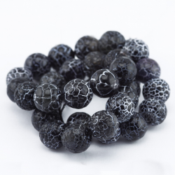 Gemstone Beads, Natural agate, Black, 12 mm