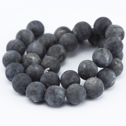Gemstone Beads, Natural Labradorite, Frosted,  12 mm