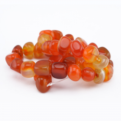 Gemstone Beads, Natural Agate, Orange, 10~15 mm x 9~12 mm x 8~11 mm