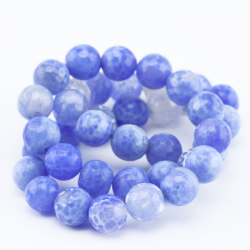 Akmens pērles, dabīgs ahāts, zils, 10 mm