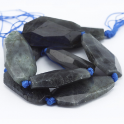 Gemstone Beads, Natural Labradorite, 35~47 mm x 25~35 mm x 7~8 mm