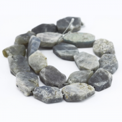 Gemstone Beads, Natural Labradorite, Frosted, 18~23 mm x 15~18 mm