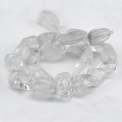 Akmens pērles, dabīgs kvarca kristāls,  9~16 mm x 6~9 mm