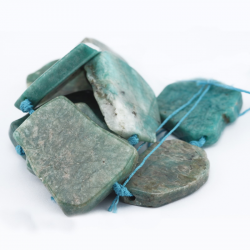 Gemstone Beads, Natural Amazonite, 20~48 mm x 17~45 mm x 4~10 mm