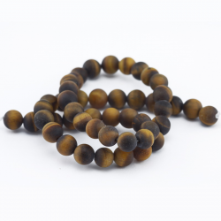 Gemstone Beads, Natural Tiger Eye, Frosted, 8 mm