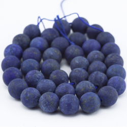 Gemstone Beads, Natural Lazurite, Frosted, 8 mm