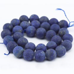 Gemstone Beads, Natural Lazurite, Frosted, 10 mm