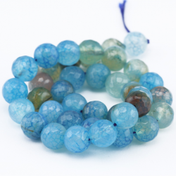 Gemstone Beads, Natural Agate, Crackle, 10 mm