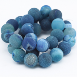 Gemstone Beads, Natural Agate, Frosted, 12 mm