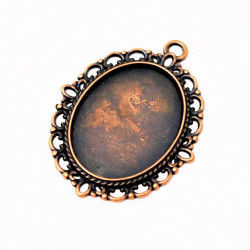 Alloy Cabochon Setting, Red...