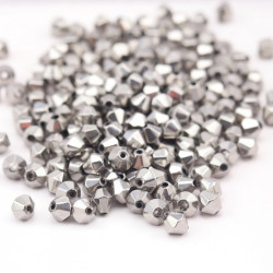 Glass Beads, Silver, 6 mm