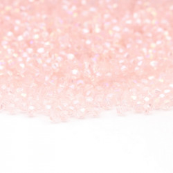 Stikla pērles, rozā, 4 mm