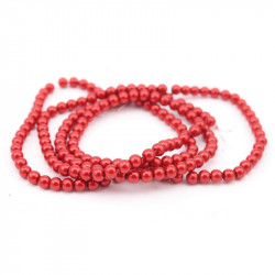 Glass Beads, Red, 8 mm
