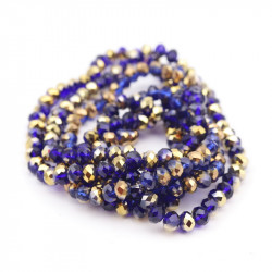 Glass Beads, Blue / Golden,...