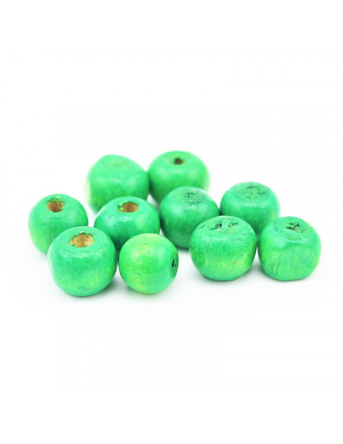 Koka pērles, zaļas, 8 mm