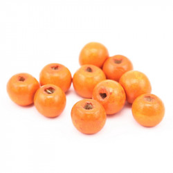 Koka pērles, oranžas, 8 mm