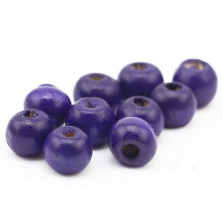 Wood Round Beads, Purple...