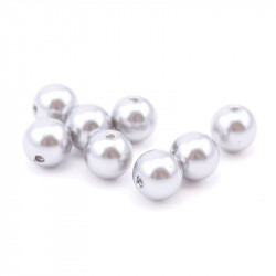Akrila pērles, pelēkas, 12 mm